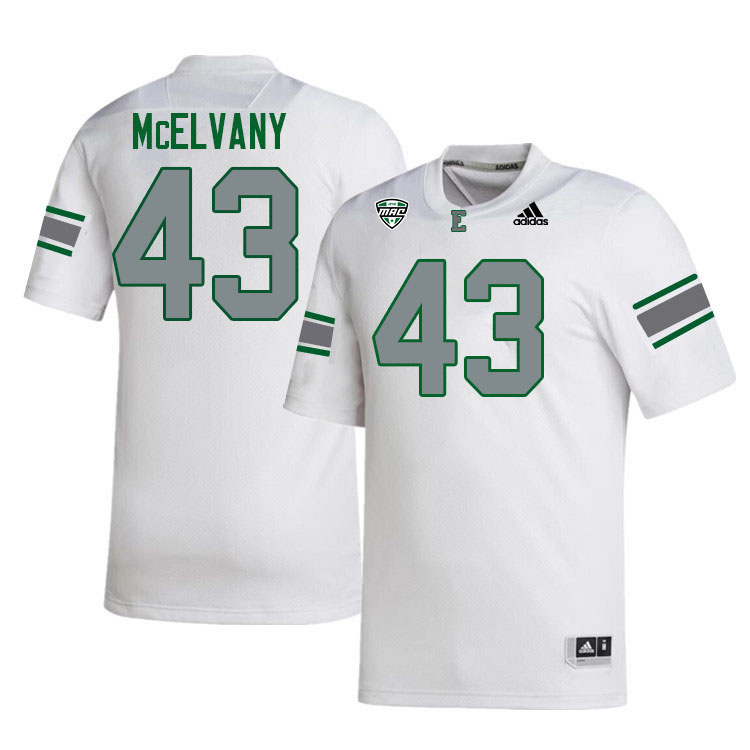 Eastern Michigan Eagles #43 Cole McElvany College Football Jerseys Stitched Sale-White